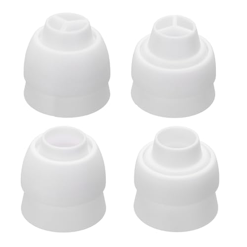 uxcell 4Pcs Piping Tip Coupler Plastic 3 and 1 Color Couplers Icing White - color: White
