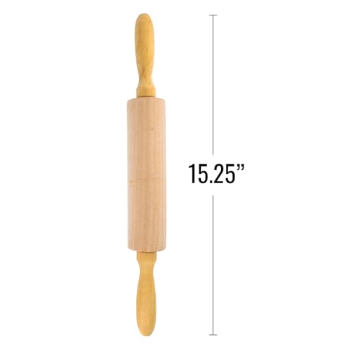 Beille Classic Bakers Solid Lotus Wood Rolling Pin for Pie Crust Pizza Dough Cookies Kitchen Essentials (2 Sizes) (15 Inch) - size: 15 Inch