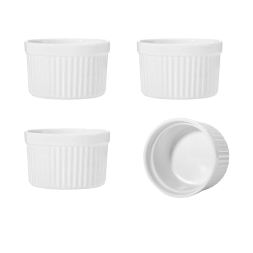 4 Pcs Ceramic Ramekins Oven Safe, Creme Brulee Ramekins（5 oz） - size: 5 OZ