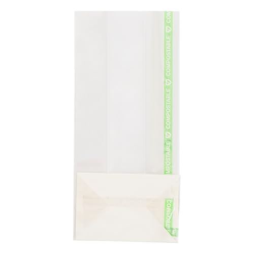 Restaurantware Clear Plastic Gusset Bags, Flat Bottom, 3 x 6 1/2 In, 100 Ct - size: 3" x 2" x 6.5" - Wicker Dispensing