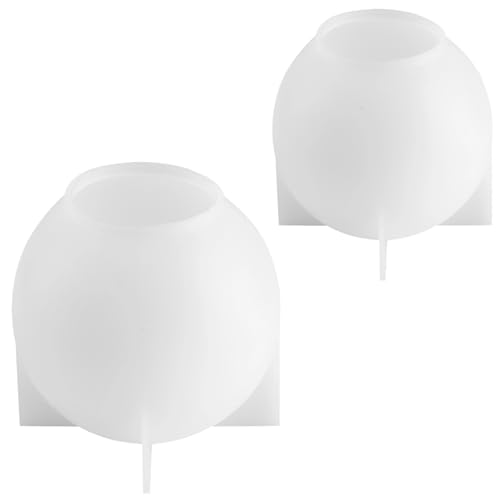 Sphere Resin Molds, 2 Pcs One-Piece 3D Silicone Globe Molds, Sphere Resin Casting Moulds, Large Ball Shape Epoxy Resin Molds for DIY Sphere Crafts, Flower Keepsakes, Home Decor