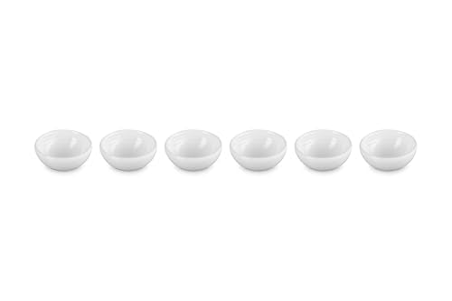 Le Creuset Stoneware Vancouver Pinch Bowls, Set of 6, White - color: White