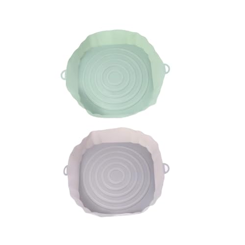 2 Pack Air Fryer Silicone Liners, 7.5 inch Reusable Air Fryers Baking Tray, Round Fried Chicken Basket Mat, Non-Stick Oven Silicone Pan Mat Easy To Clean