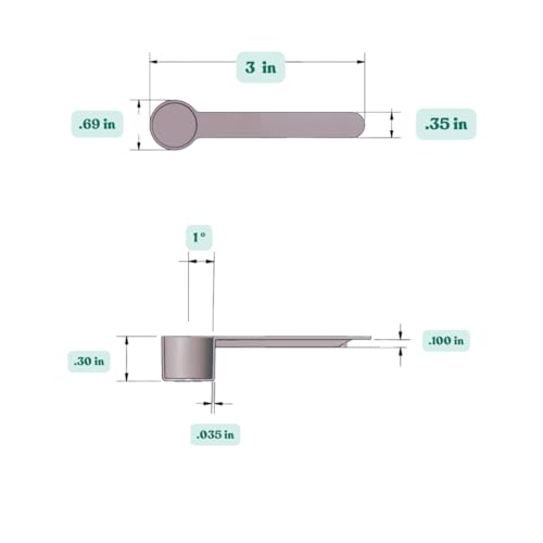 1/4 Teaspoon (1.25 mL) Short Handle Plastic Measuring Spoon for Coffee, Protein Powder, Pet Food, Spices, Grains, Dry Goods – Food-Grade BPA-Free (Pack of 1) - size: 1.25 mL | 1/4 Teaspoon