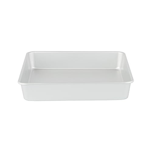 Restaurantware Square Aluminum Cake Pan - 10 x 10 x 2 Inch - Professional Brownie Pan - Straight-Sided Baking Pan - Even Heat Distribution - Silver - size: 10"
