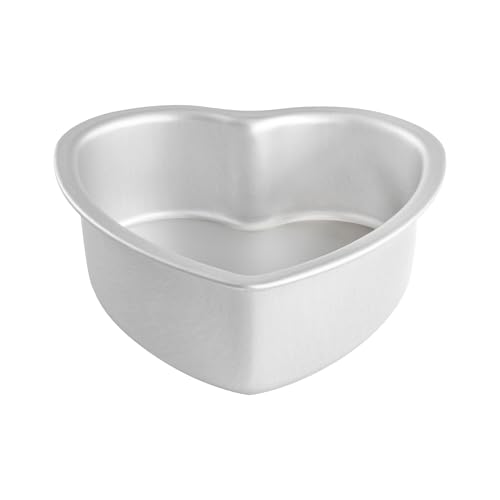 Fat Daddio's PHT-L83 Anodized Aluminum Removable Bottom Heart Cake Pan, 8 x 3 Inch - size: 8 x 3 Inch, style: Removable Bottom