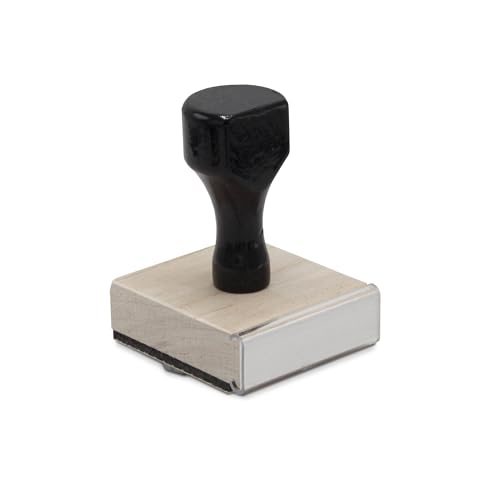 Infusion Traditional Wood Stamp with Black Wood Handle (3" x 3") - size: 3" X 3"