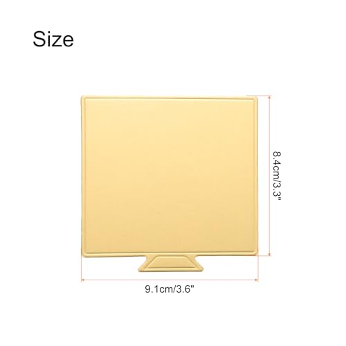 uxcell 100pcs Mini Cake Boards, Mousse Cake Cardboards Square Cake Bases Plates Cupcake Dessert Displays Base Tray for Cakes, Pastries, Dessert Base - Grease Proof (Gold) - color: Gold, size: 3.6 x 3.3 inch