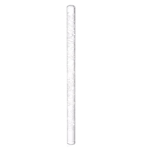 HARFINGTON Acrylic Embossed Rolling Pin 6.3 Inch Wave 3D Pattern Acrylic Non-Stick Roller Fondant Embossing Clay Rolling Pin Textured for Baking Cookie Pastry Clay Dough - style: Wave Pattern