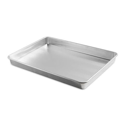 Nordic Ware Prism 21x15 inch Extra Large Baking Pan, XL Capacity, Textured Natural Aluminum For Roasting Baking Broiling - size: 1 Pack, style: Big Batch
