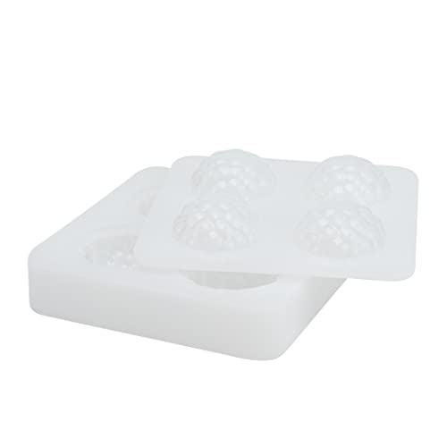 Pastry Tek 4 Cavities Fruit Silicone Molds, 10 Oven-Ready Berry Molds - Flexible, Freezable, White Silicone Lychee Berry Molds, Easy Release, For Baking - size: 10 Count, style: Lychee