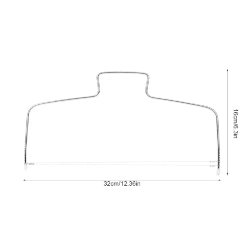 Limen 2Pcs Cake Leveler Adjustable - Stainless Steel Bow-Shaped Double Wire Cake Cutter,Silver Layering Slicing Tool for Bread and Toast,32 x 16 cm