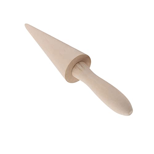Waffle Cone Roller, Wooden Krumkake Roller, 9.1in Waffle Ice Cream Cone Roller with Ergonomic Handle for Baking Enthusiasts to Make Cones, Waffles and Other Desserts