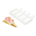 Pastry Tek 4 Cavities Popsicle Molds, 10 Rectangle Cakesicle Molds - Flexible, Freezable, White Silicone Cake Popsicle Molds, Easy Release, For Baking - Restaurantware - size: 10 Count, style: Rectangle
