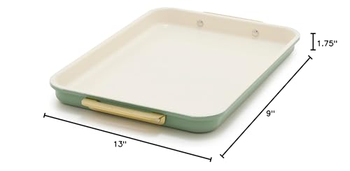 GreenPan Bakeware 13" x 9" Ceramic Nonstick Quarter Sheet Pan, Sage Green - color: Sage Green, size: 13" x 9" Quarter Sheet Pan