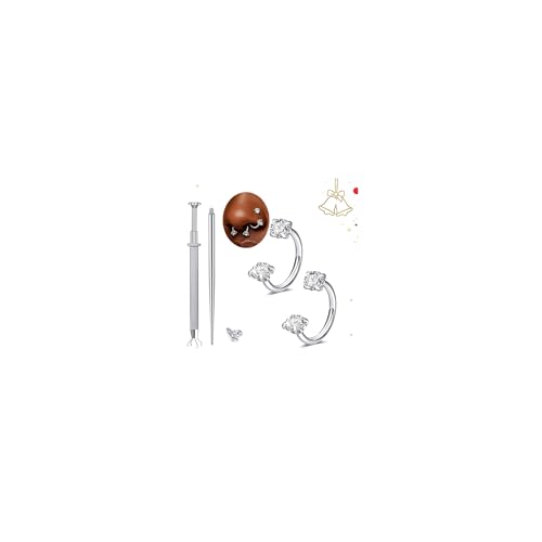 20g 16g 18g Piercing Taper Internal Threaded Piercing Taper Insertion Threader Tool Threadless Jewelry Changing Tool Horseshoe Nose Ring Labret Earring Studs Applicator Piercing Ball Grabber - color: E1- Horseshoe 20g 7mm 8mm - silver