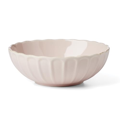 Lenox French Perle Scallop Blush Stoneware 12-Piece Dinnerware Set for 4 - color: Blush, style: 12-Piece Dinnerware Set