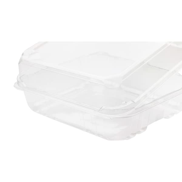 Karat Clamshell Take Out Food Containers [8"x8" - 250 ct] Durable, Stackable, Crack-Resistant To Go Boxes | Clear