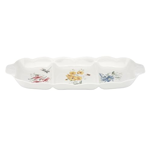Lenox Butterfly Meadow 3 Part Divided Serving Tray, 2.30 LB - style: Divided Serving Tray