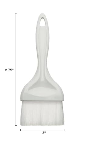 Soro Essentials- 3" Flat Nylon Pastry Basting Brush with Plastic Handle- Basting Baking Brush for Butter Oil Glazes BBQ Sauce Marinades & Grilling - size: 3 Inch
