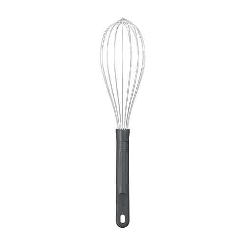 Zyliss Balloon Whisk - Sustainable Wheatstraw Handle Wire Head Whisk - Nonstick Heat-Resistant Cooking Tool for Whisking, Beating, & Mixing Cookware - Easy to Use - 11.8" x 2.5" - Beluga Grey - Large - style: Ballon Whisk (Large)