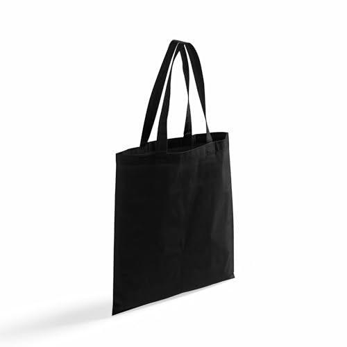 TBF 24 Pack Eco-Friendly Canvas Tote Bags Wholesale – Reusable Bulk Cotton Tote Bag with Handles, Convention Bags - color: Black