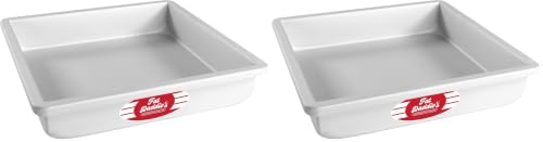 Fat Daddio's Anodized Aluminum Square Cake Pan, 10 x 2 Inch (Pack of 2) - size: 10 x 2 Inch (Pack of 2), style: 2" Depth