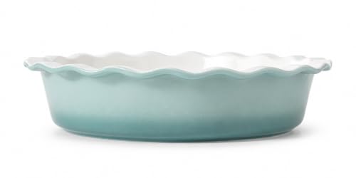 LarqeeWare Ceramic Pie Dish, 9 inch Pie Pan for Baking, Deep Dish Pie Plate