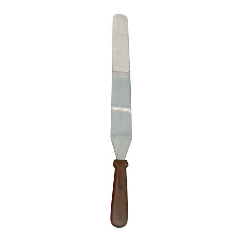 Update International ICS-14 14" Stainless Steel Straight Icing Spatula, S/Blade & Brown Plastic Handle
