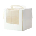 6x6x6 Cake Boxes with Handle & Boards, 24 Pack White for Cupcakes