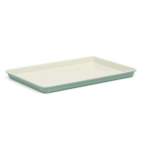 Martha Stewart Gallen 13 x 9 Inch Nonstick Carbon Steel Cookie Sheet - Teal Durable Baking Pan for Cookies, Brownies & Roasting - color: Teal, size: 13" Cookie Sheet
