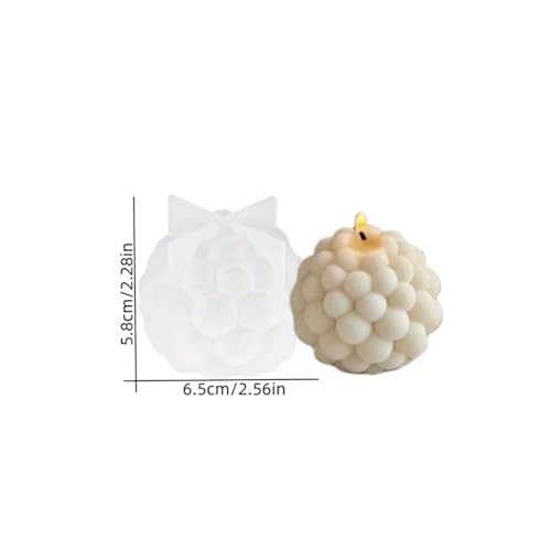 Silicone Candle Molds, 3D Bubble Sphere Scented Candle Mold, Cozy Atmosphere Design, Colorless, BPA Free, Silicone Molds for Candle Making, DIY, Resin, Wax, Soap, Clay, Chocolate Etc - color: Bead Sphere