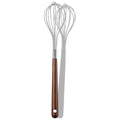 OYV Mini Whisk 10 Inch, 304 Stainless Steel Small Whisk with Walnut Handle - color: Walnut Brown