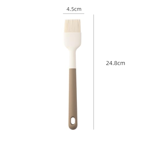 2Pcs Silicone Oil Brush with Wooden Handle,Durable Basting Brush Pastry Brush,Easy to Clean,White Food Brushes for Cooking Baking Grilling