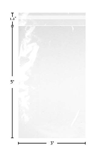 Purple Q Crafts Clear Self Sealing Cellophane Bags Cookie Bags For Packaging Gifts, Favors, Cookies, Photos and Products (3"x5") - color: 3"x5" 100 Pack
