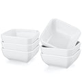 3 OZ Square Dip Bowls Set of 6, White Ceramic Dipping Sauce Dishes - size: 3 oz