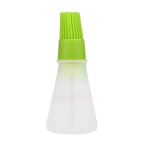 AKOAK 1 Pack Environmentally Friendly Silicone Flat-Bottomed Barbecue Oil Bottle Brush, Pastry Brush, Kitchen Baking and Barbecue Cooking Tools (Green) - color: Green