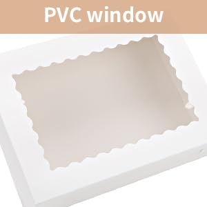 White Rectangle Bakery Boxes 14x10x4, Quarter Sheet Cake Boxes with Boards