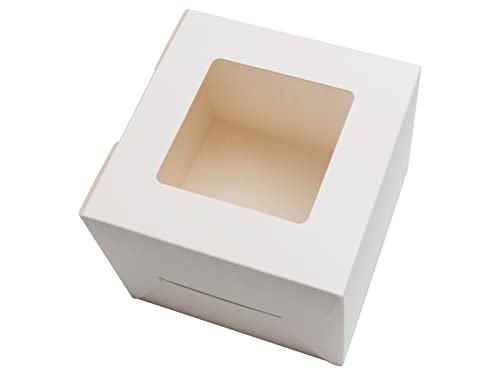 White Bakery Boxes 6x6x5 Inch - 12Pack Window Gift Boxes