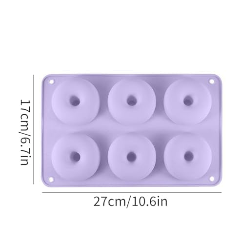 1pc 6-Cavity Silicone Donut Mold – Non-Stick Baking Pan for Donuts, Bagels and Dessert Making, Reusable Oven Bakeware Tool