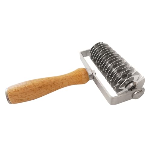 Stainless Steel Pastry Lattice Roller Cutter with Wood Handle
