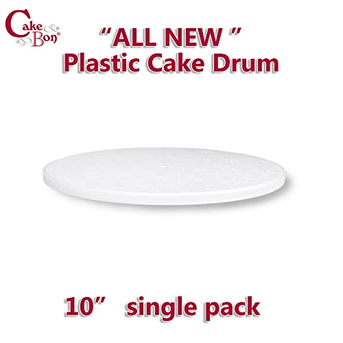 Cakebon Cake Boards Plastic – 10 Inch White Drums 1-Pack – Professional Cake Rounds - size: 10 Inches, style: 1 Pack
