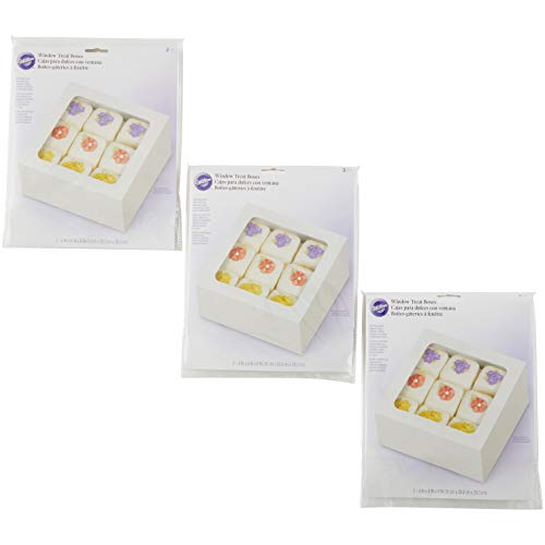 Wilton White Treat Boxes with Windows, Mini Cakes, 9-Piece