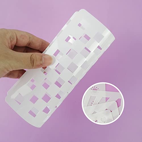 Cookie Stencils for Royal Icing Cookies Sugar Cookie, 16 Pcs 6x6in Reusable Plastic Biscuit Cake Stencils with Checkered Star Heart Dog Paw Shapes for Airbrush Baking Craft Drawing DIY Art Decor - style: Line Style 2