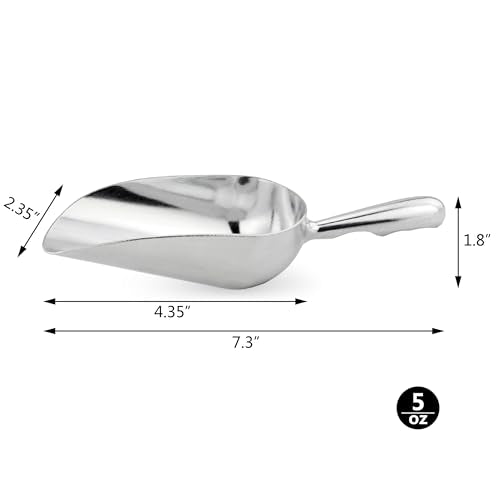 New Star Foodservice 34509 Cast Aluminum Ice Scoop, 5-Ounce, Silver - size: 5-Ounce