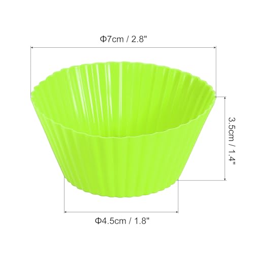 uxcell 36Pcs Silicone Cupcake Liners Non-Stick Baking Cup Green - color: Green, size: 3.5cm/1.4inch