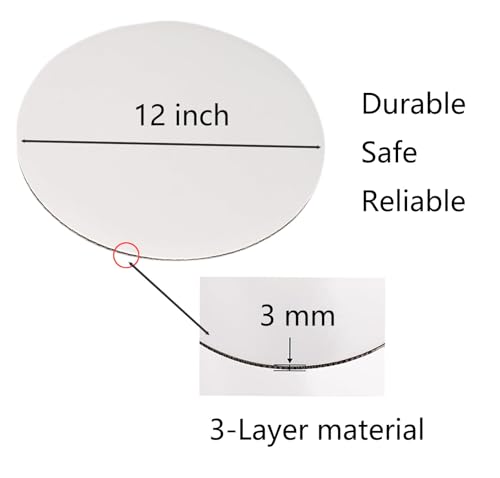 10pcs White Cake Boards 12 inch Round Disposable Cake Circle Plate Waterproof and Oil-Proof Cake Boards Sturdy Cake Trays for Cake DIY Bread Dessert and Crafts Display (12 Inch-Pack of 10) - size: 12 Inch-pack of 10