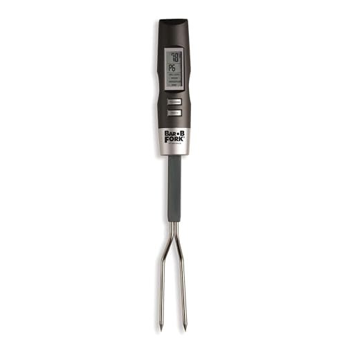 Maverick BarBFork Digital Meat Thermometer Fork, Preset Temps for 6 Meats, Backlit LCD, Beep Alert, Stainless Steel Probes, Auto-Off