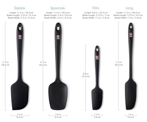 DI ORO Silicone Spatula Set - 600F Heat Resistant, 4-Pc Black - color: Black