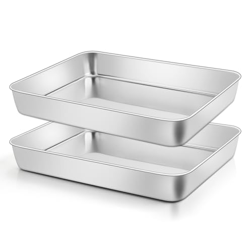 Leonyo 12⅓ x 9¾ x 2 Inch Baking Cake Pans Set of 2, Casseroles Dish Sheet - size: 12⅓ x 9¾IN